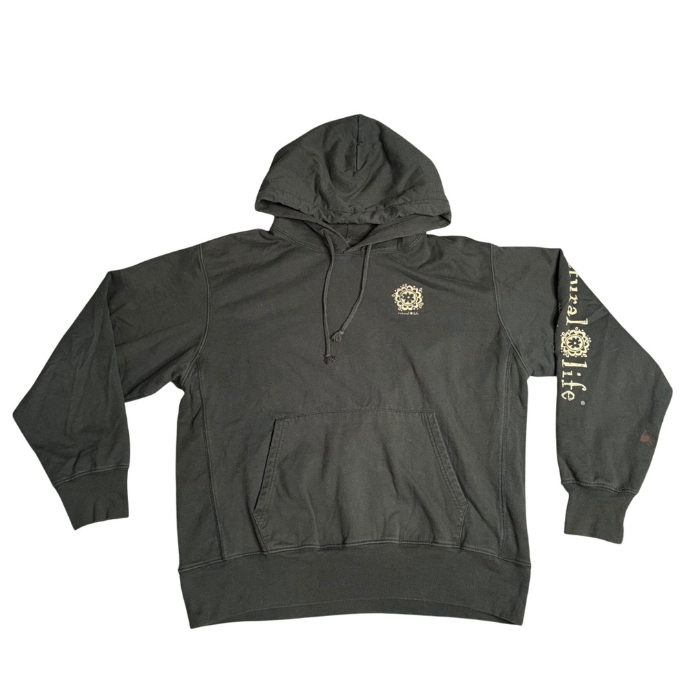 Natural Life Hoodie Women Medium Grey Butterfly Graphic Keep Going Good Flaws